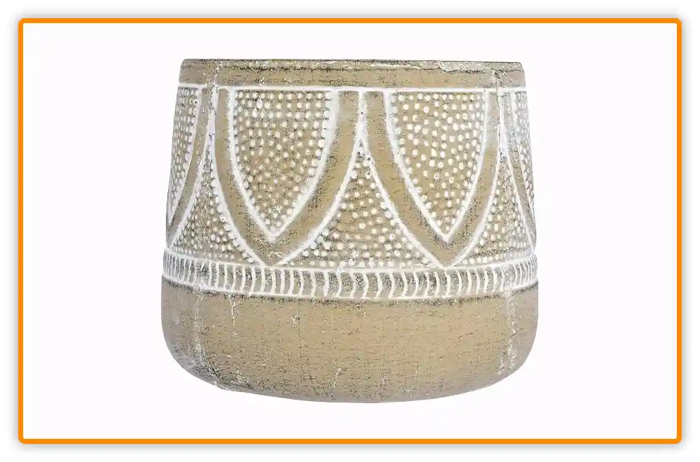 Creative Co Op Embossed Terracotta Planter 1 Creative Co-Op Embossed Terracotta Planter