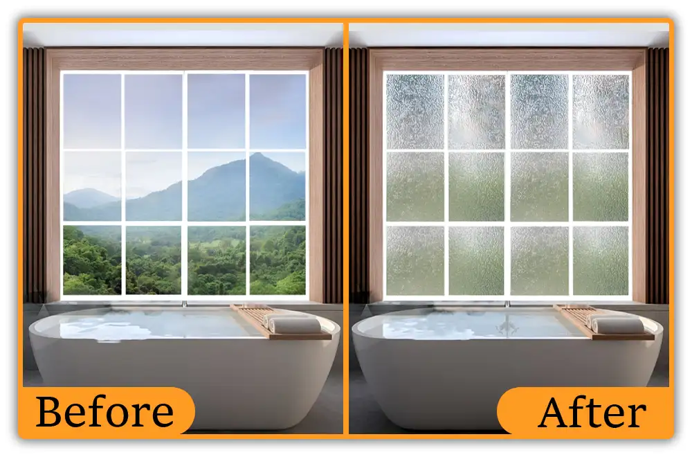 Frosted Glass for Bathroom Window Privacy