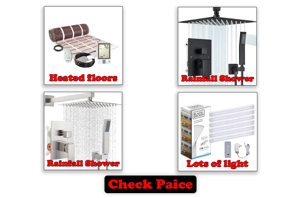 Heated floors, a rainfall shower, and lots of light for bathroom remodel