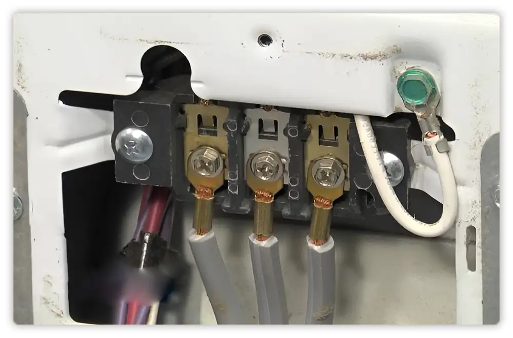 Inspecting the Electrical Terminal Block for Whirlpool dryer not starting Inspecting the Electrical Terminal Block for Whirlpool dryer not starting
